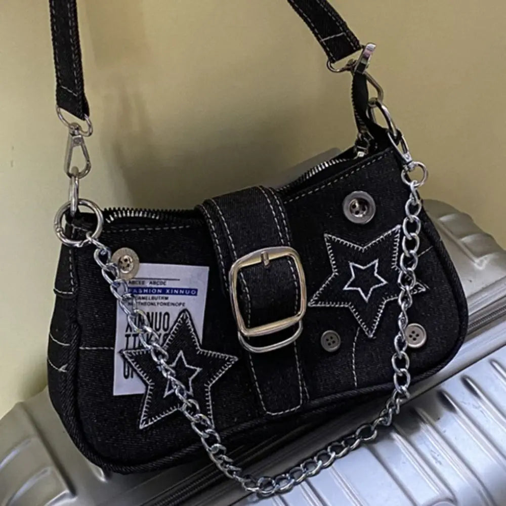 Avelena | Star Denim Unterarmtasche