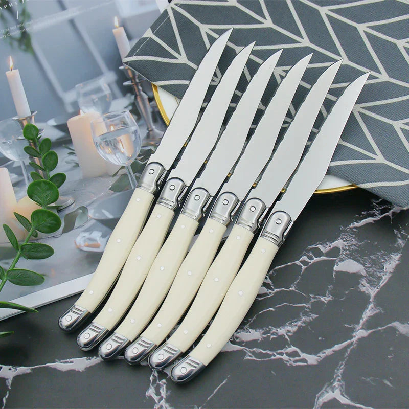 Avelena | Elfenbeinfarbenes Laguiole-Besteckset