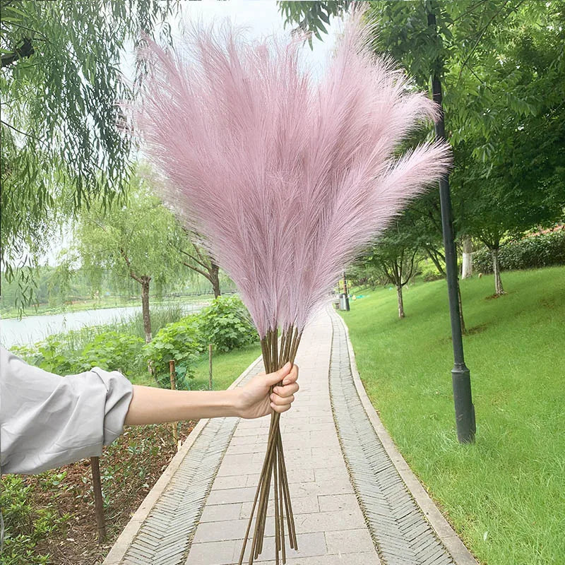 Avelena | 5 Stück 100 cm Künstliches Pampasgras Trockenrohr Blumenstrauß Hochzeitsfeier Dekoration Zuhause Raum DIY Künstliche Pflanzen Dekorationsbedarf