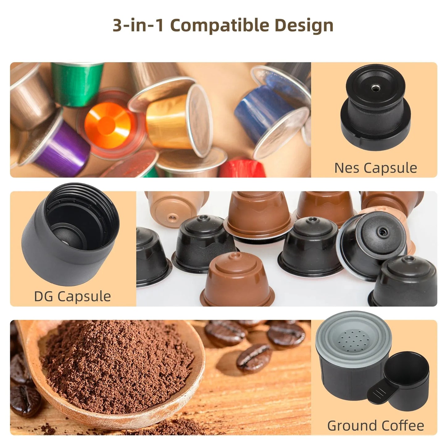 Avelena | Tragbare Kaffeemaschine Espressomaschine Handpresse Kapsel gemahlener Kaffeebrüher tragbar für Reisen und Picknick, BioloMix