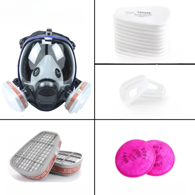 Avelena | Vollgesichts-Atemschutzmaske mit Anti-Beschlag-Linse und Industrie-Gasfiltern