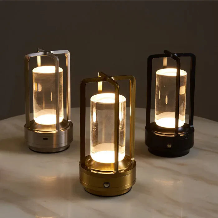 Avelena | Warme LED kabellose Tischlampe – Batteriebetriebener nordischer Design - LED mit Touch-Steuerung, geeignet für Schlafzimmer, Zuhause, Außenbereich - Ideal Nachtlicht