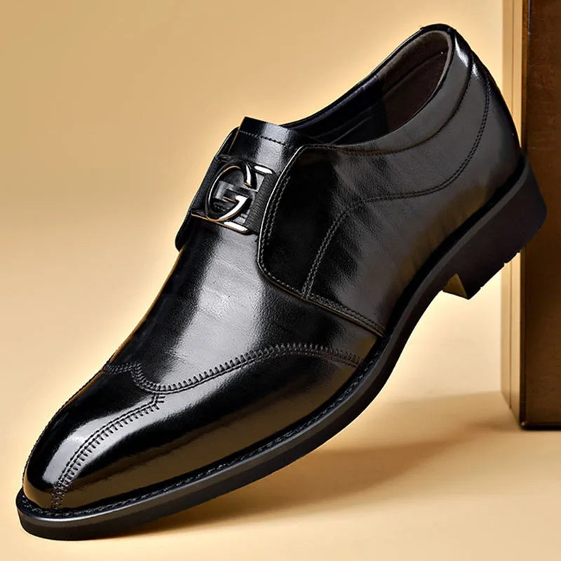 Avelena | Herren Leder Schuhe Stilvolle Herren Schuhe Spitz Oxford Hochzeit Leder Herren Dress Schuhe Gentleman Büro Mann Schuh