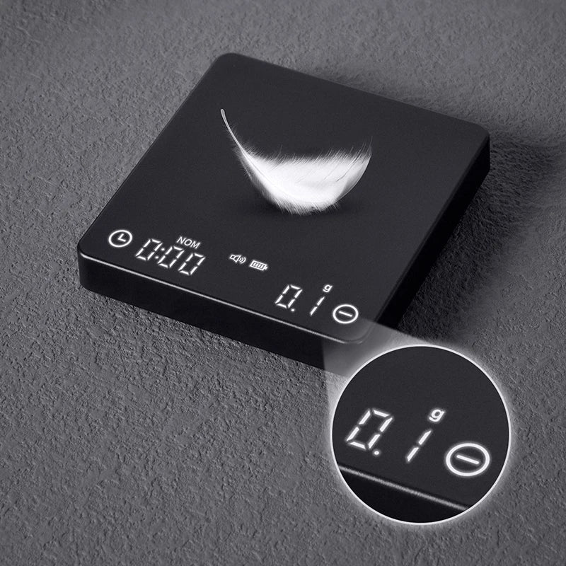 Avelena | SearchPean Tiny/Tiny2s Espresso-Kaffee-Küchenwaage, Mini-Smart-Timer, USB, 2 kg/0,1 gg/oz/ml, kostenloser Versand, Geschenk für Mann und Frau