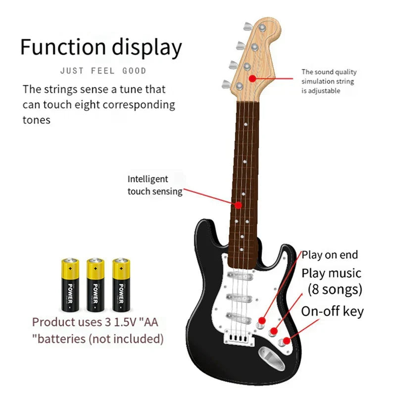 Avelena | 4-Saitige-E-Gitarre Spielzeug für Kinder - Tragbares Musikinstrument, Perfektes Geschenk für junge Musiker