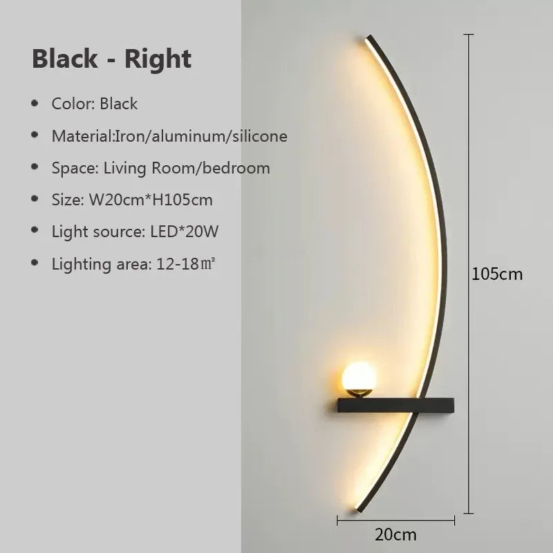 Avelena | Zeitgenössische Edge Wandlampe – Schwarz & Gold Innen-/Außenbeleuchtung für moderne Räume