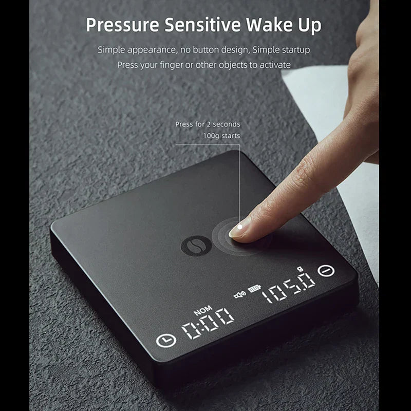 Avelena | SearchPean Tiny/Tiny2s Espresso-Kaffee-Küchenwaage, Mini-Smart-Timer, USB, 2 kg/0,1 gg/oz/ml, kostenloser Versand, Geschenk für Mann und Frau