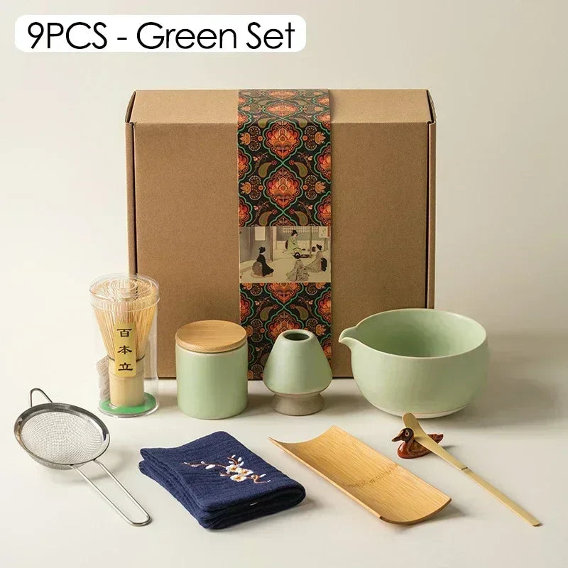 Avelena | 9-teilige japanische Matcha-Tee-Set