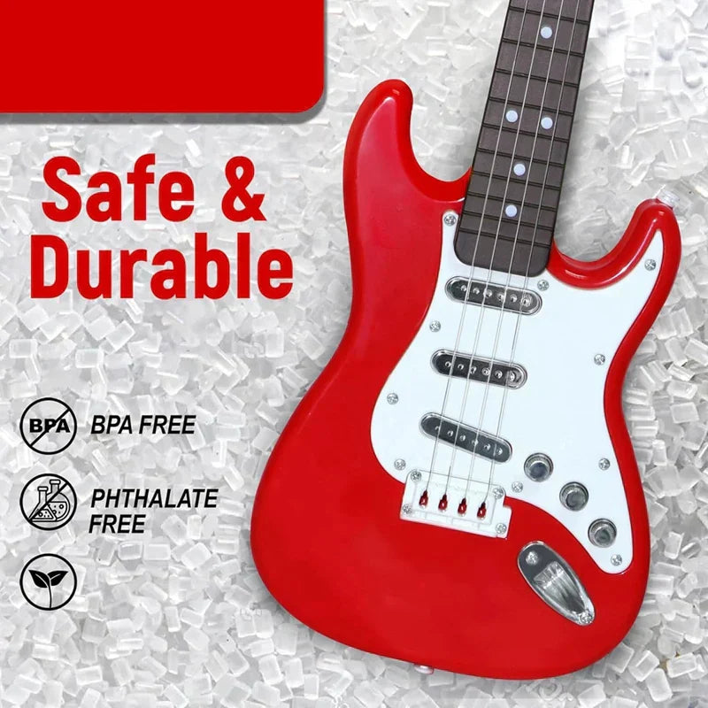 Avelena | 4-Saitige-E-Gitarre Spielzeug für Kinder - Tragbares Musikinstrument, Perfektes Geschenk für junge Musiker