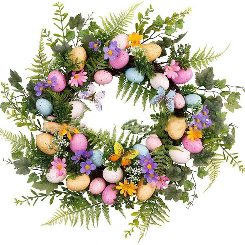 Avelena | 5 Styel Bow Ribbon Ostereierkranz Ostereier Girlande Türornamente Wanddeko Frohe Ostern 2023 Dekor für Zuhause Kinder
