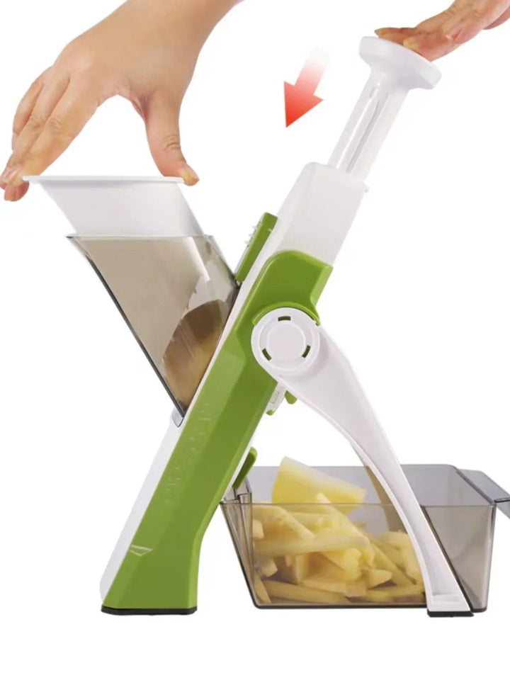 Avelena | Sicherer 5-in-1 Gemüseschneider Mit Auffangbehälter 1+1 Gratis