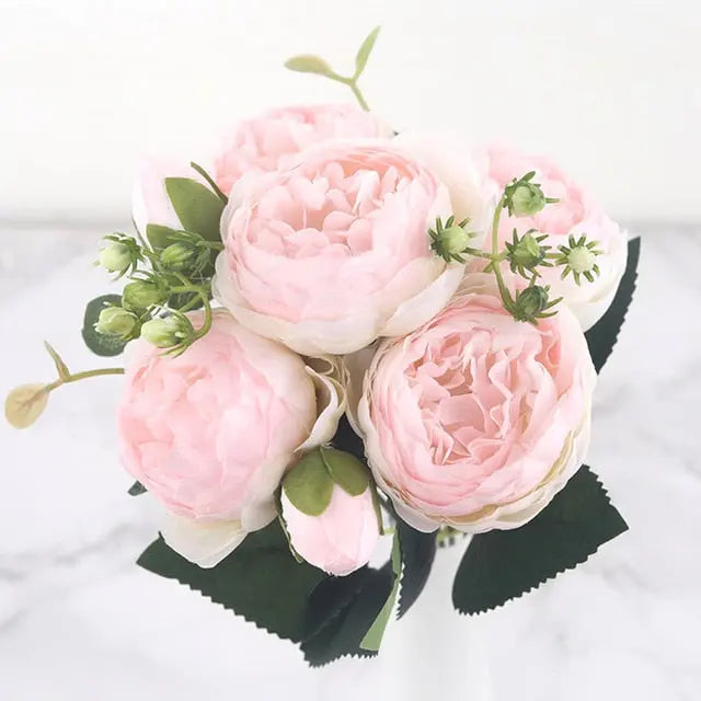 Avelena | Seidige Rose Gypsophila Strauß