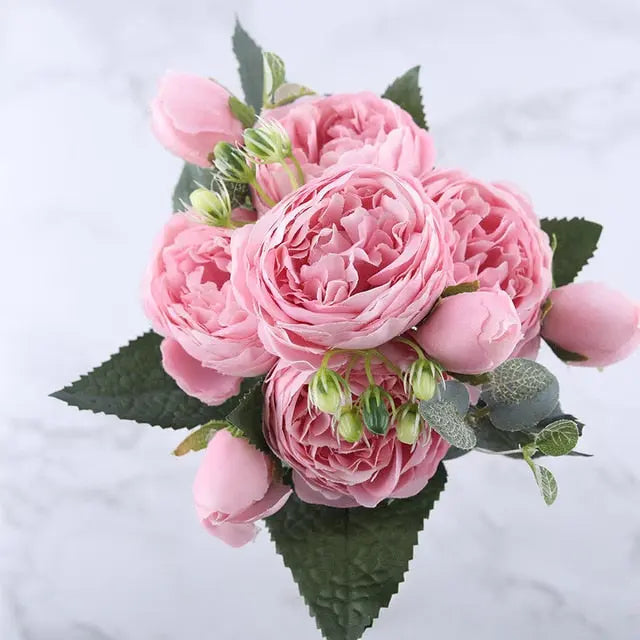 Avelena | Seidige Rose Gypsophila Strauß