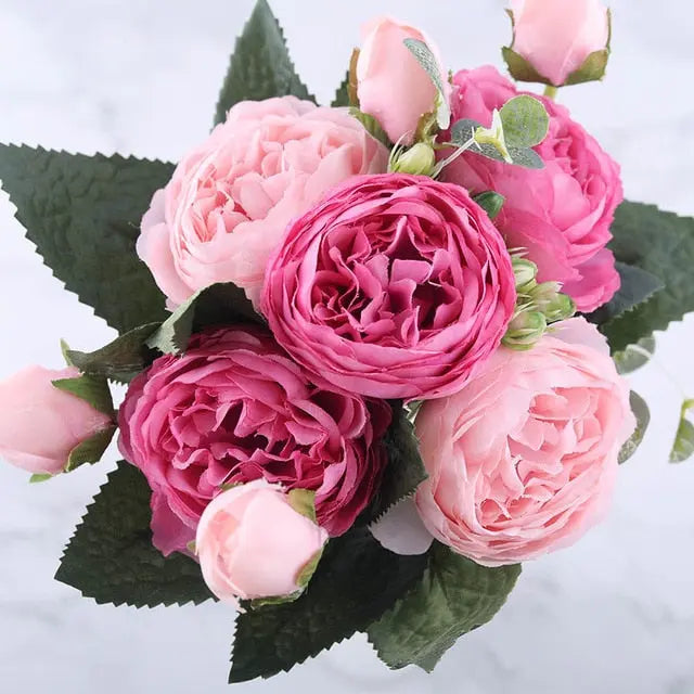 Avelena | Seidige Rose Gypsophila Strauß