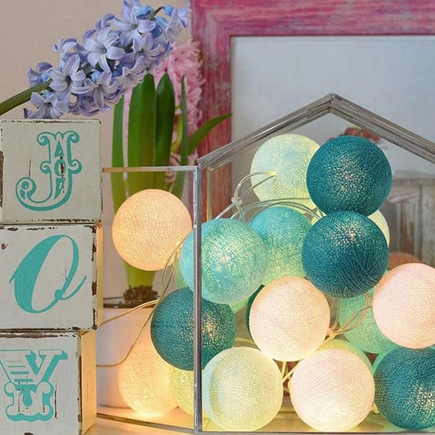 Avelena | Royallure Baumwollballon-Lichterkette – Gemütliche Dekoration für Zuhause & Feiern