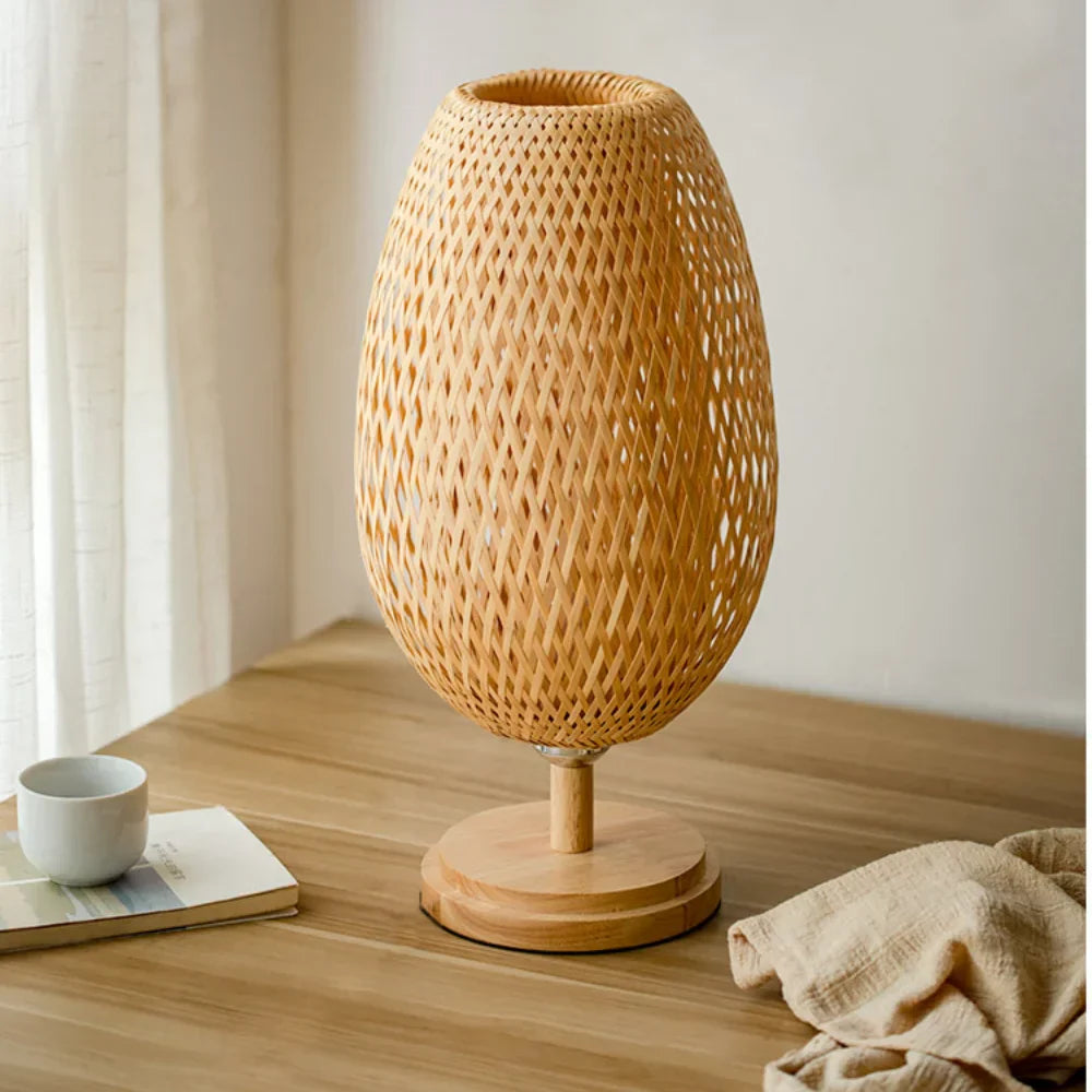 Avelena | Rattanlampe - Stufenlos dimmbare Korblampe für Schlafzimmer- und Wohnzimmerdekoration