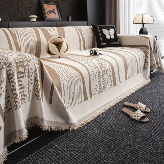 Avelena | Stein Bohemian-Fransen Sofa Bezug
