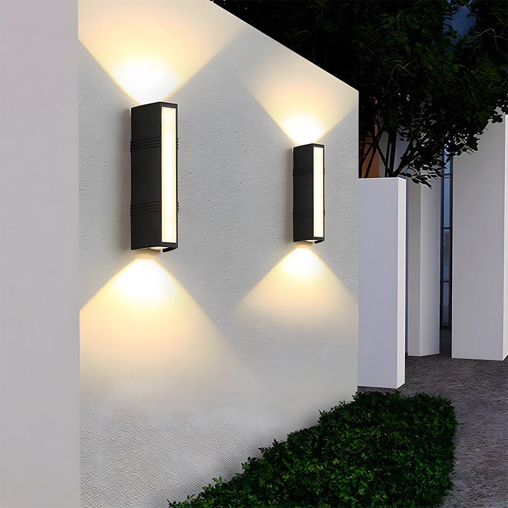 Avelena | Ultra-helle Außen-LED-Wandleuchte – Modernes wasserdichtes Up & Down-Design für Garten, Terrasse und Eingänge