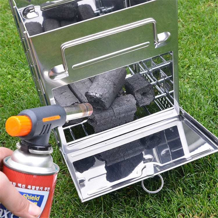 Avelena | Tragbarer Edelstahl Klappgrill Holzkohlegrill Grill Outdoor Camping Holzofen