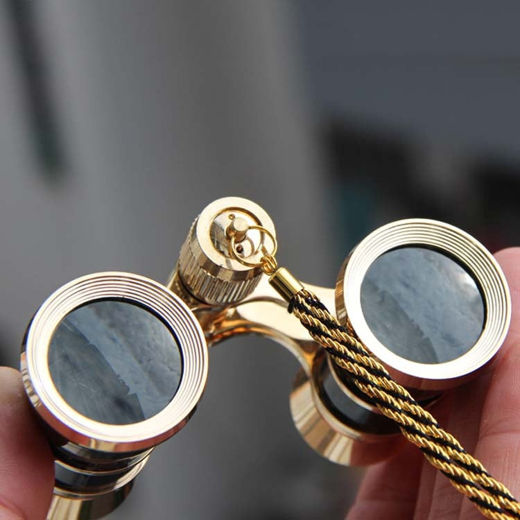 Avelena | 3x25mm Klassisches Damen Drama Beobachtungsteleskop Tragende Ferngläser Mit Kette (Schwarz)