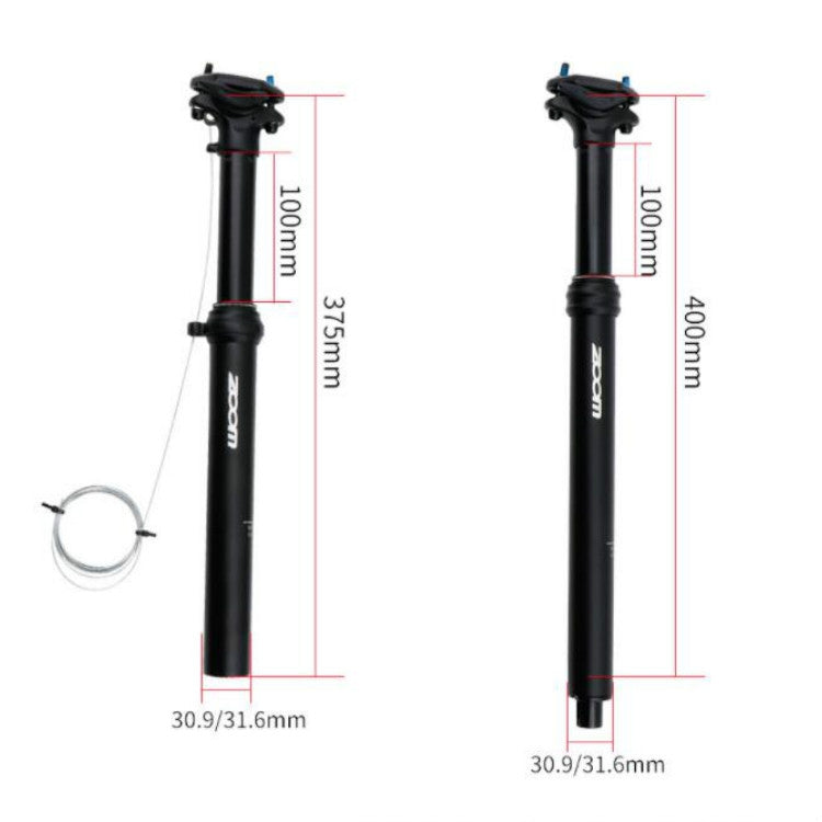 Avelena | ZOOM Fahrrad Drahtgesteuertes Hydraulik Hebesattelrohr Mountainbike Sattelstütze, Größe:30.9mm, Spezifikation:400mm Interne Verlegung