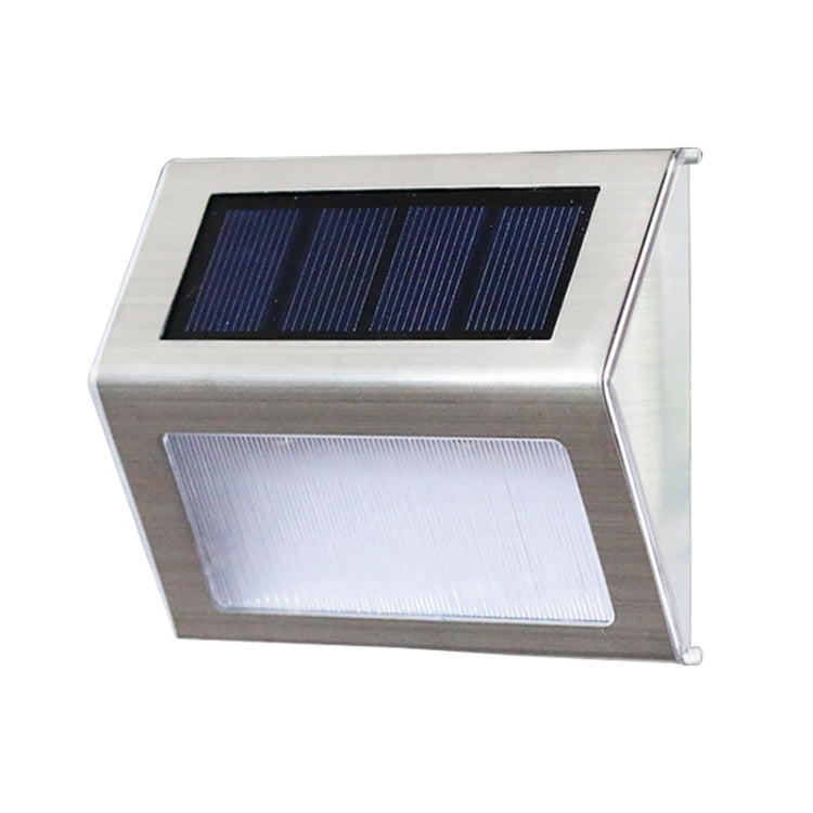 Avelena | 2PCS Solar Edelstahl 3 LED Treppen Wandlampe Außen Gartenzaun Licht (Weißes Licht)