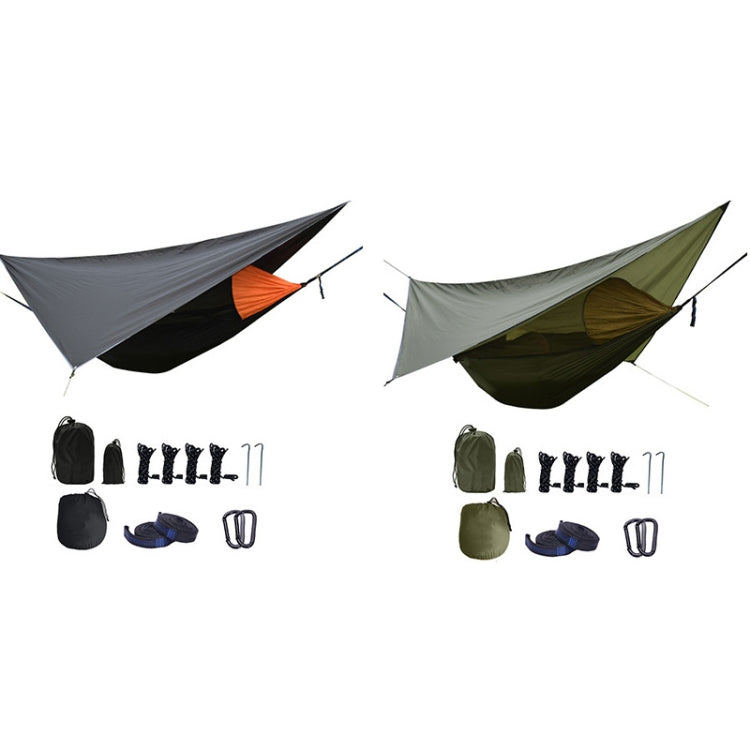 Avelena | Strut-Moskitonetz-Hängematte Diamant-Sonnenschutz-Set Outdoor Camping Automatisch Schnell-Öffnen Anti-Mücken-Hängematten-Unterstand-Set (Armeegrün)
