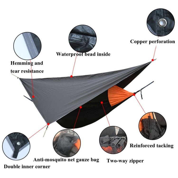 Avelena | Strut-Moskitonetz-Hängematte Diamant-Sonnenschutz-Set Outdoor Camping Automatisch Schnell-Öffnen Anti-Mücken-Hängematten-Unterstand-Set (Armeegrün)