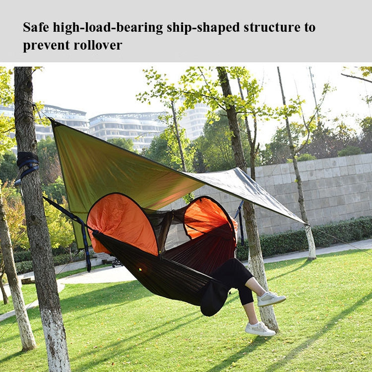 Avelena | Strut-Moskitonetz-Hängematte Diamant-Sonnenschutz-Set Outdoor Camping Automatisch Schnell-Öffnen Anti-Mücken-Hängematten-Unterstand-Set (Armeegrün)