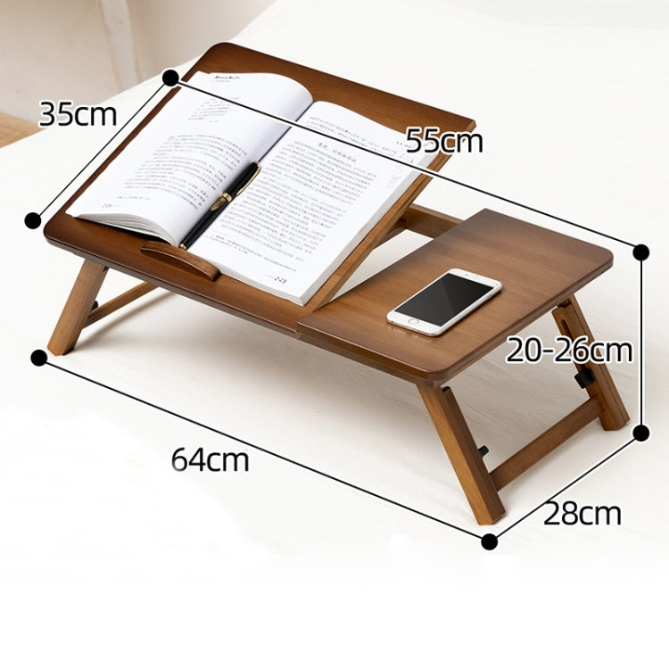 Avelena | 741ZDDNZ Bett Benutzung Klappbare Höhenverstellbare Laptop Tisch Wohnheim Studium Tisch, Spezifikation: Klassische Teefarbe 64cm Dicke Bambus