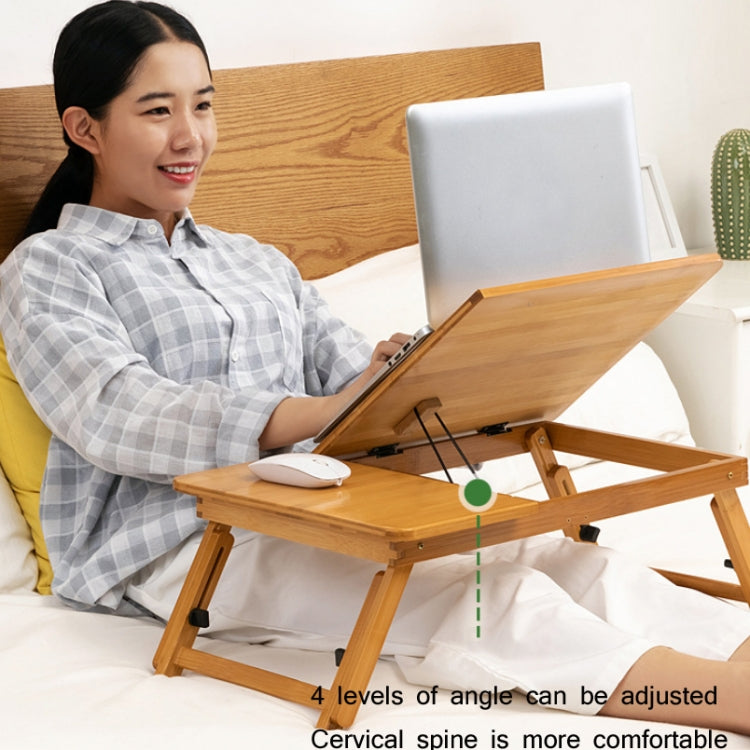 Avelena | 741ZDDNZ Bett Benutzung Klappbare Höhenverstellbare Laptop Tisch Wohnheim Studium Tisch, Spezifikation: Klassische Teefarbe 64cm Dicke Bambus