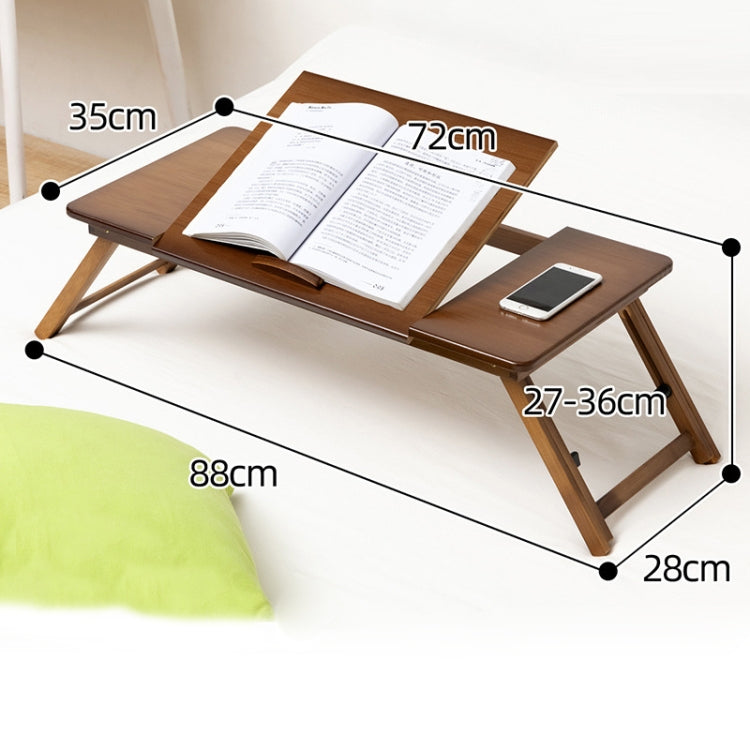 Avelena | 741ZDDNZ Bett Benutzen Faltbare Höhenverstellbare Laptop-Schreibtisch Wohnheim Studien-Schreibtisch, Spezifikation: Klassische Teefarbe 88cm Dicke Bambus