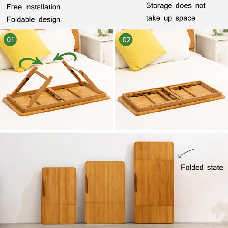 Avelena | 741ZDDNZ Bett Benutzen Faltbare Höhenverstellbare Laptop-Schreibtisch Wohnheim Studien-Schreibtisch, Spezifikation: Klassische Teefarbe 88cm Dicke Bambus