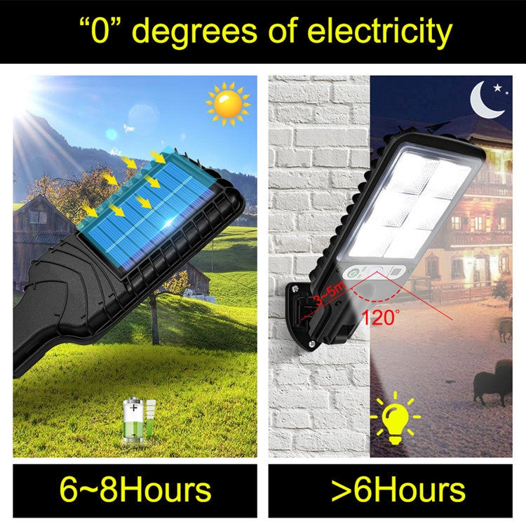 Avelena | Solar Straßenbeleuchtung LED Körpererkennung Gartenlicht, Spezifikation: 616B-72 COB mit Fernbedienung