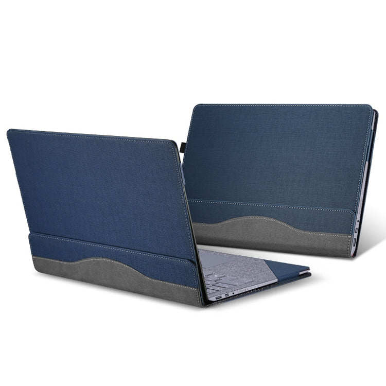 Avelena | 13,5 Zoll Multifunktionale PU-Leder Laptop-Hülle für Microsoft Surface Laptop 1/2/3/4 (Blau)