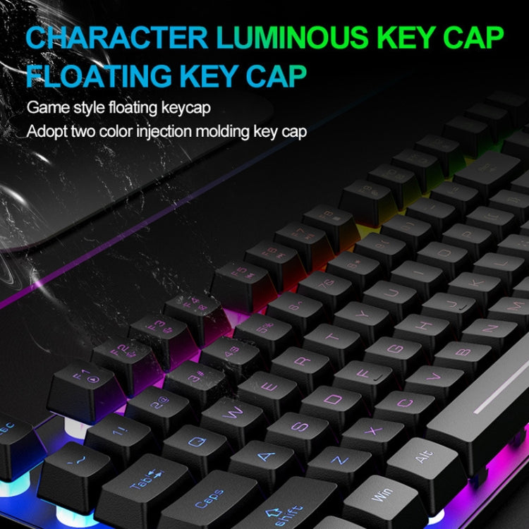 Avelena | ZIYOU LANG T87 Gaming Leuchtendes Kabelloses Tastatur- und Maus-Set (Blau)