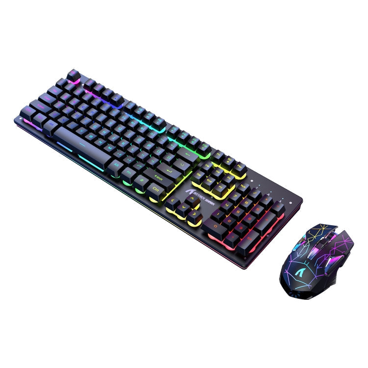 Avelena | Angriffshaifisch T3RGB RGB Leuchtende Kabellose Tastatur und Maus Set (Schwarz)