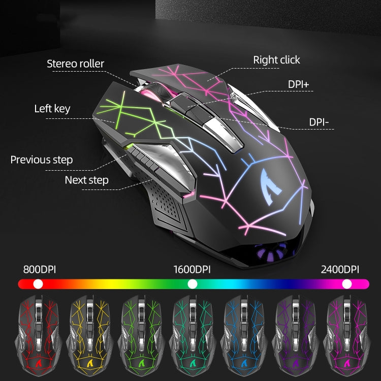 Avelena | Angriffshaifisch T3RGB RGB Leuchtende Kabellose Tastatur und Maus Set (Schwarz)