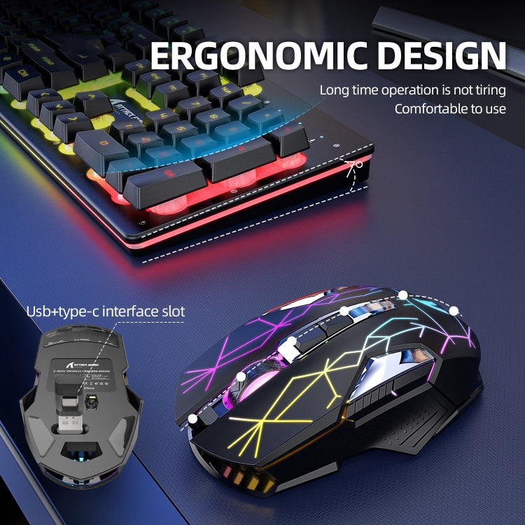 Avelena | Angriffshaifisch T3RGB RGB Leuchtende Kabellose Tastatur und Maus Set (Schwarz)