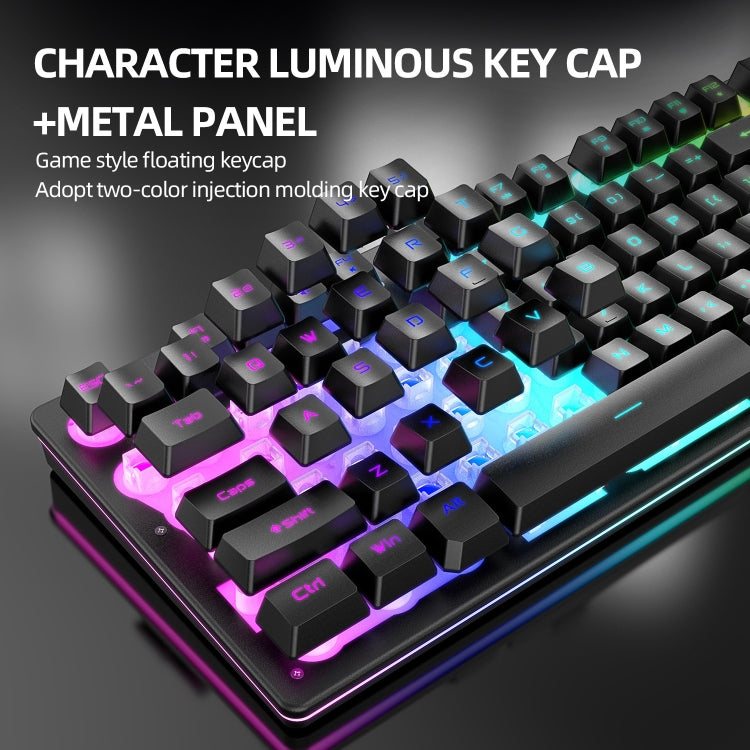 Avelena | Angriffshaifisch T3RGB RGB Leuchtende Kabellose Tastatur und Maus Set (Schwarz)