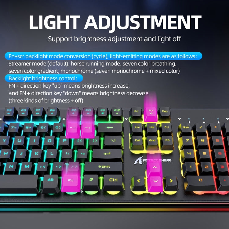 Avelena | Angriffshaifisch T3RGB RGB Leuchtende Kabellose Tastatur und Maus Set (Schwarz)