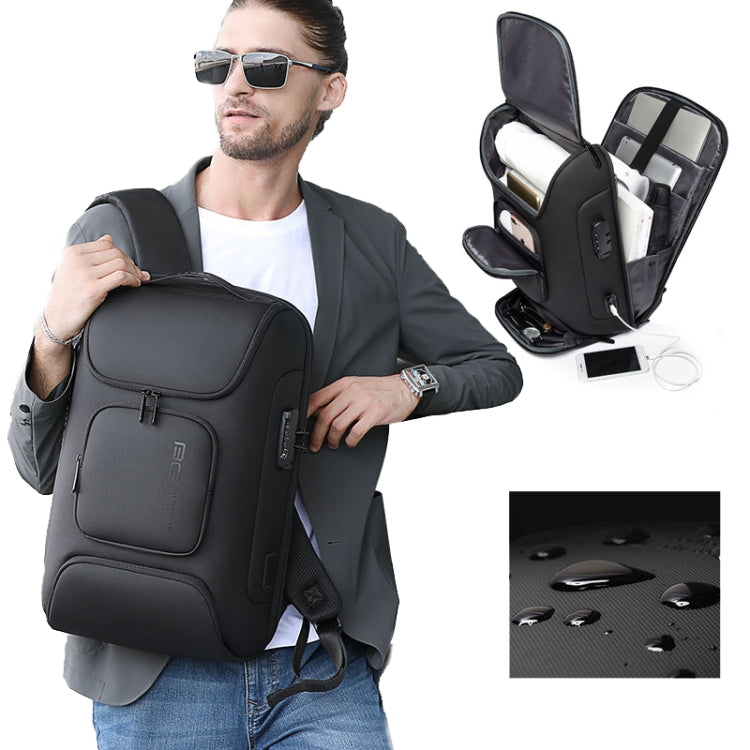 Avelena | BANGE BG-7216plus Diebstahlschutz Wasserdicht Reisen Herren Rucksack 15,6 Zoll Laptop Tasche (Schwarz)