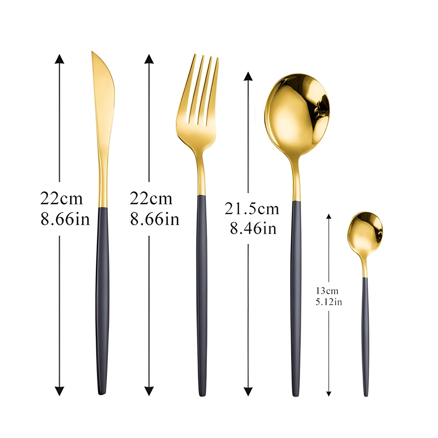 Avelena Gold Besteckset für Stilbewusste: Modernes Design
