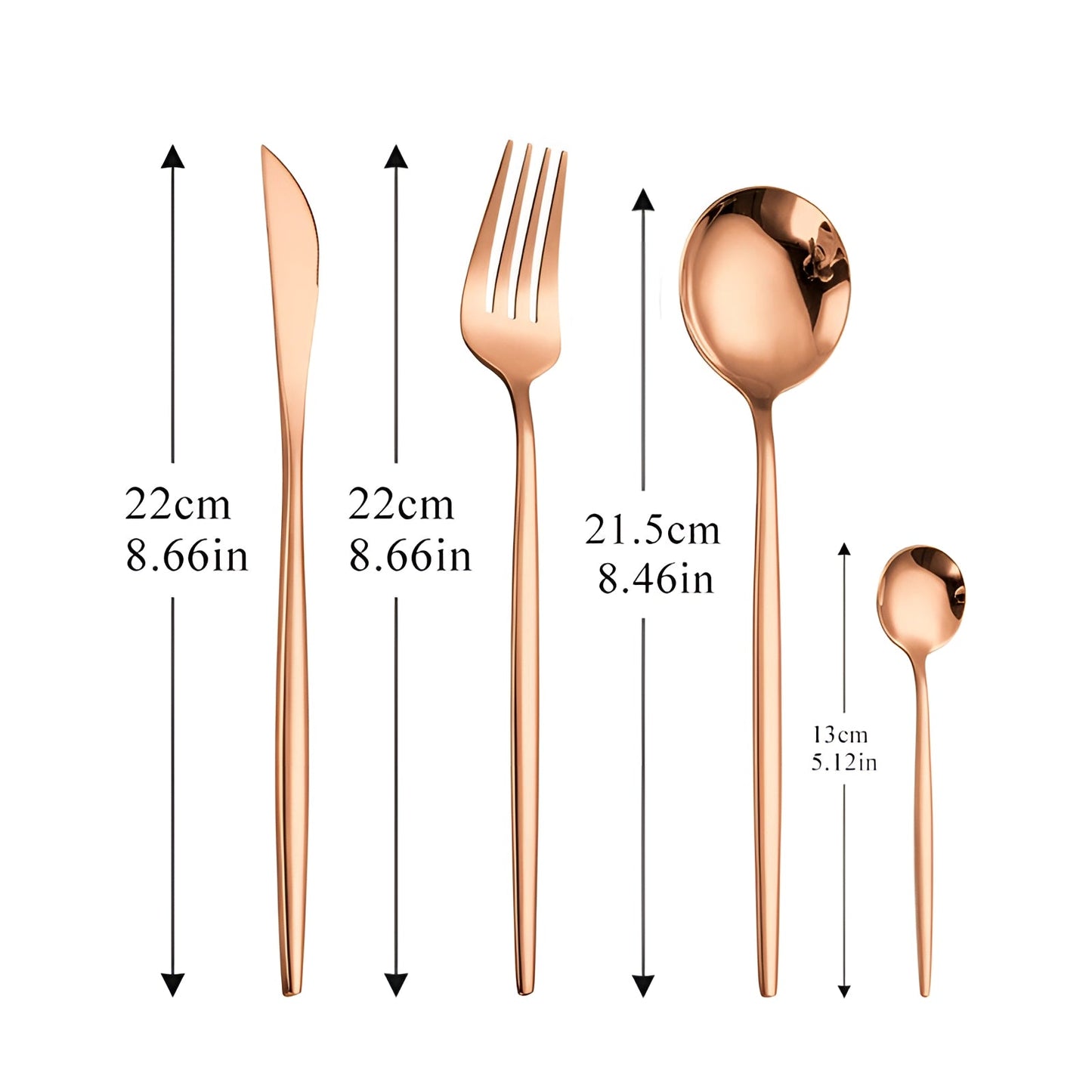 Avelena Gold Besteckset für Stilbewusste: Modernes Design