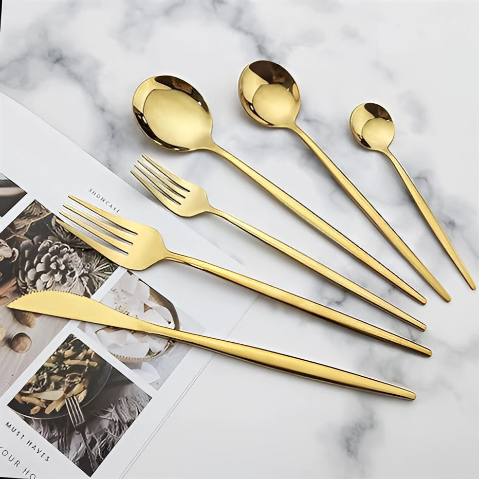 Avelena Mattes Edelstahl Besteckset – Modern & Minimalistisch
