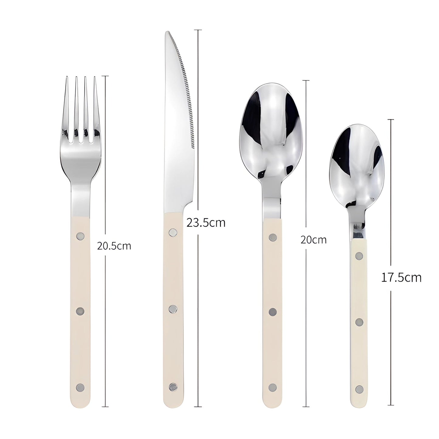 Avelena Besteckset 24 Teile mit stylish schwarzem Griff