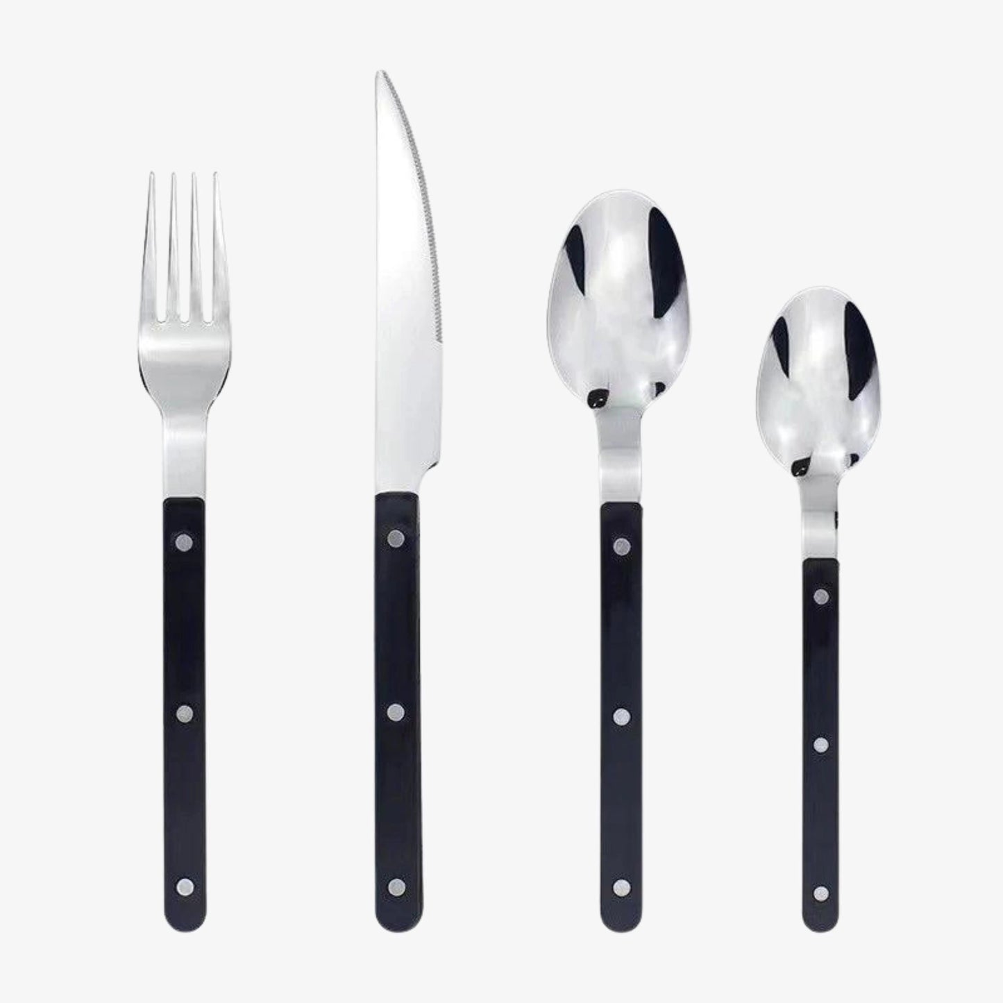 Avelena Besteckset 24 Teile mit stylish schwarzem Griff