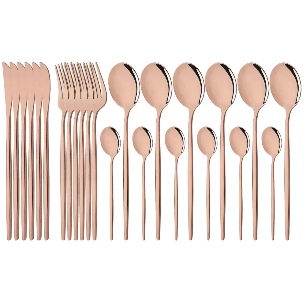 Avelena Pink Edelstahl Besteckset für stilvolle Anlässe