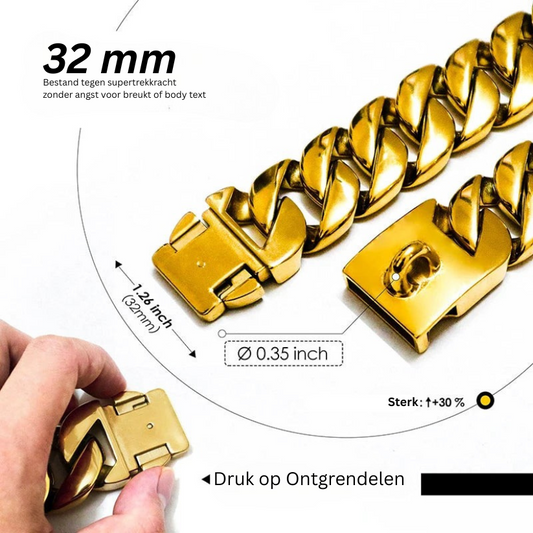 Avelena | Stärken Hals Metall Hundehalsband – Robustes Edelstahl Halsband für große Hunde