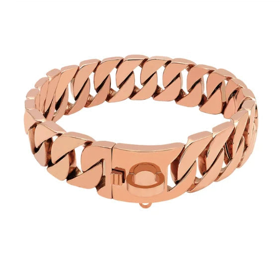 Avelena | Stärken Hals Metall Hundehalsband – Robustes Edelstahl Halsband für große Hunde